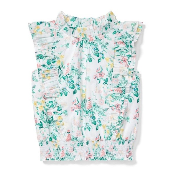 Janie and Jack Other - Janie and Jack White Floral Ruffle Top, 4 - NWT -